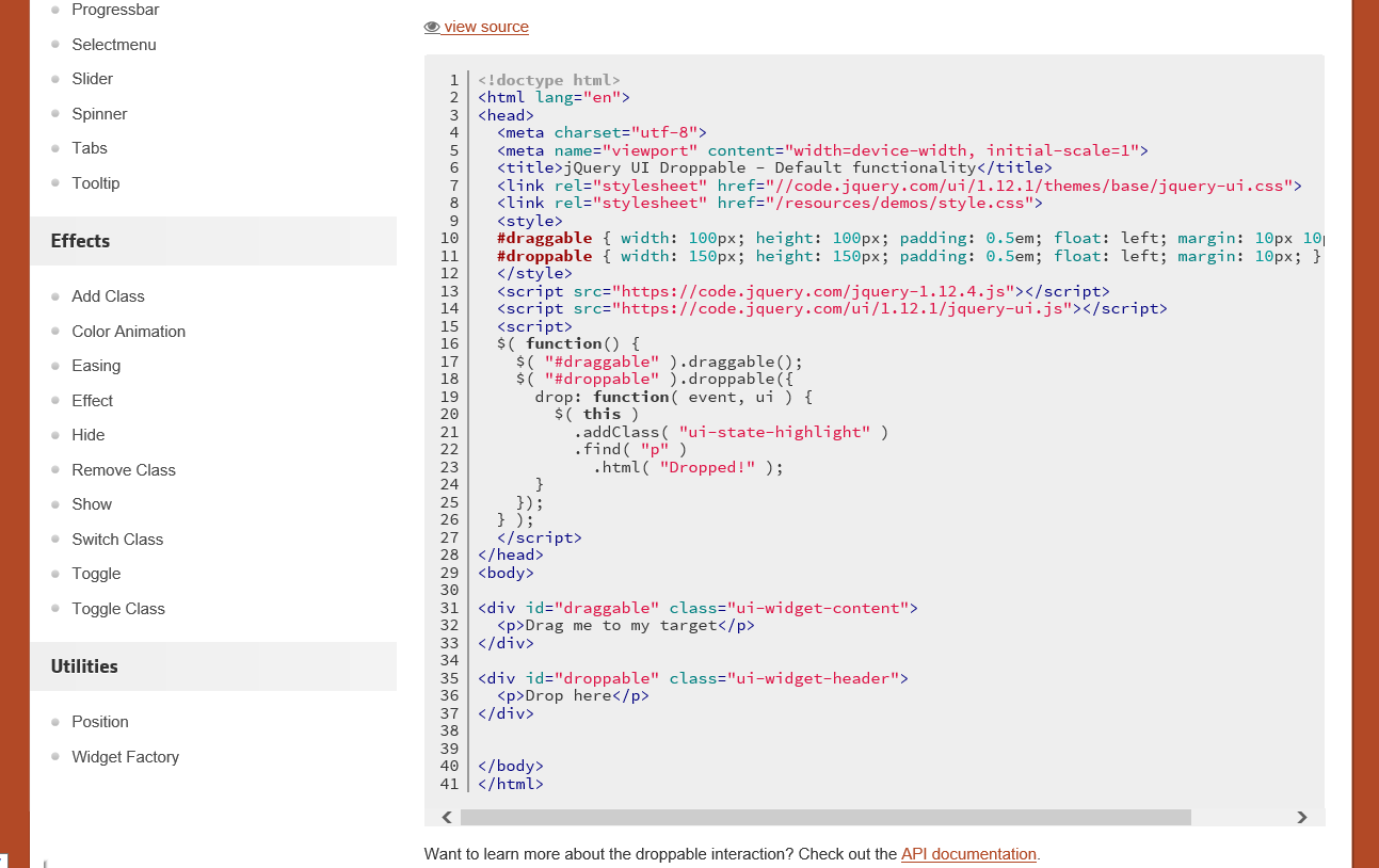 jquery  jquery ui 데모 api 